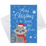 Christmas Card For Teacher Childrens Kids Thank You Card