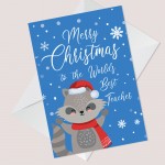 Christmas Card For Teacher Childrens Kids Thank You Card