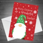 Childrens Kids Christmas Card For Teacher Thank You Cards