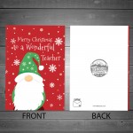 Childrens Kids Christmas Card For Teacher Thank You Cards