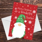 Childrens Kids Christmas Card For Teacher Thank You Cards