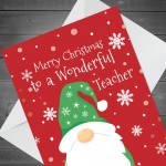 Childrens Kids Christmas Card For Teacher Thank You Cards