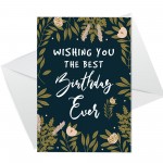 Best Birthday Ever Cute Floral Birthday Wishes Card