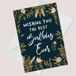 Best Birthday Ever Cute Floral Birthday Wishes Card