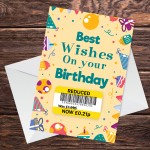 Best Wishes Birthday Card Funny Joke Reduced Cheap Birthday 