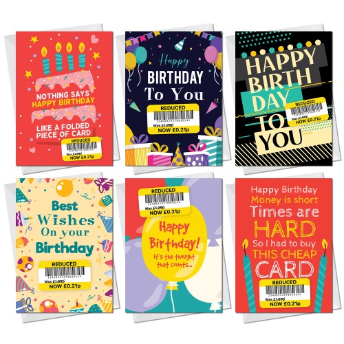 Funny Birthday Card Multipack of 30 Joke Birthday Cards