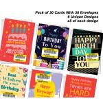 Funny Birthday Card Multipack of 30 Joke Birthday Cards