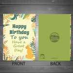 Happy Birthday Card Cute Animal Floral Print Birthday Wishes