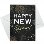 New Year Greeting Card With White Envelope Happy New Year Card