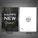 New Year Greeting Card With White Envelope Happy New Year Card