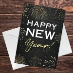 New Year Greeting Card With White Envelope Happy New Year Card