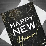 New Year Greeting Card With White Envelope Happy New Year Card