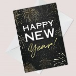 New Year Greeting Card With White Envelope Happy New Year Card