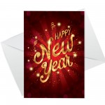 Happy New Year Card New Year Greeting Card Envelope Family