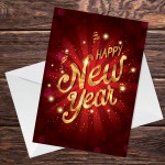 Happy New Year Card New Year Greeting Card Envelope Family