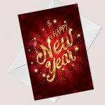 Happy New Year Card New Year Greeting Card Envelope Family