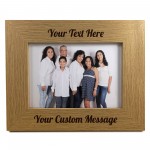 Personalised Oak Wooden Photo Frame Custom Any Text