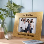 Personalised Oak Wooden Photo Frame Custom Any Text