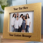 Personalised Oak Wooden Photo Frame Custom Any Text