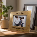 Personalised Oak Wooden Photo Frame Custom Any Text