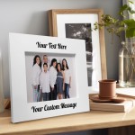 Personalised White Wooden Photo Frame Custom Engraved Any Text