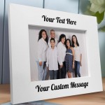 Personalised White Wooden Photo Frame Custom Engraved Any Text