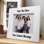 Personalised White Wooden Photo Frame Custom Engraved Any Text