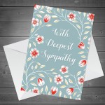 With Deepest Sympathy Floral Heartfelt Condolences Card