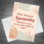 With Deepest Sympathy Bereavement Loss Condolences Card