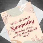 With Deepest Sympathy Bereavement Loss Condolences Card