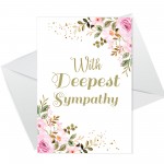 With Deepest Sympathy Floral Bereavement Condolences Card