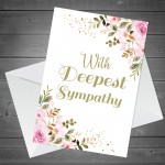 With Deepest Sympathy Floral Bereavement Condolences Card