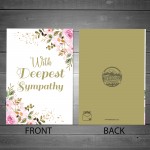 With Deepest Sympathy Floral Bereavement Condolences Card