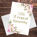 With Deepest Sympathy Floral Bereavement Condolences Card