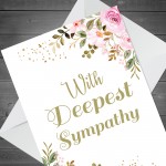 With Deepest Sympathy Floral Bereavement Condolences Card