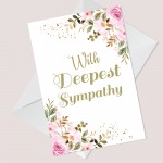 With Deepest Sympathy Floral Bereavement Condolences Card