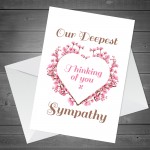 Thinking Of You Condolences Sympathies Bereavement Card