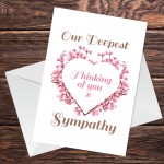 Thinking Of You Condolences Sympathies Bereavement Card