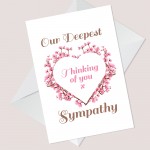 Thinking Of You Condolences Sympathies Bereavement Card