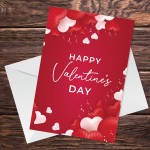 Valentines Card For Girfriend Boyfriend Husband Wife Love Hearts