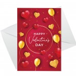 Valentine's Day Card For Husband Wife Cute Balloons Gift Card