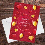 Valentine's Day Card For Husband Wife Cute Balloons Gift Card