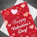 Happy Valentines Day Polka Dot Gift Card For Girlfriend Wife