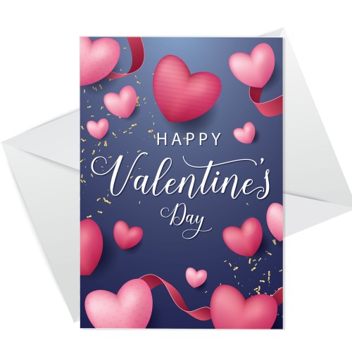 Valentines Card For Him Her Husband Wife Cute Hearts Card