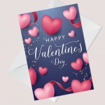 Valentines Card For Him Her Husband Wife Cute Hearts Card