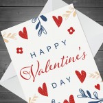 Valentine's Day Card Floral Cute Valentine For Him Her