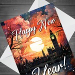 Happy New Year Greetings Card For Family Friends Neighbours