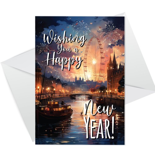 Happy New Year Greetings Card For Family Friends Colleague