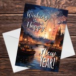 Happy New Year Greetings Card For Family Friends Colleague