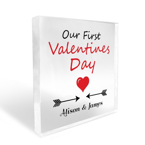 Our First Valentines Day Gift For Boyfriend Girlfriend Plaque